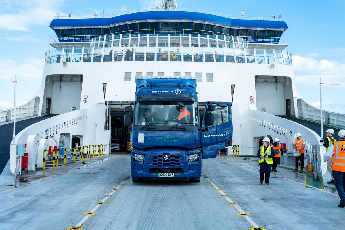 First-ever heavy-duty electric freight truck crosses the Channel from Dover to Calais by ferr