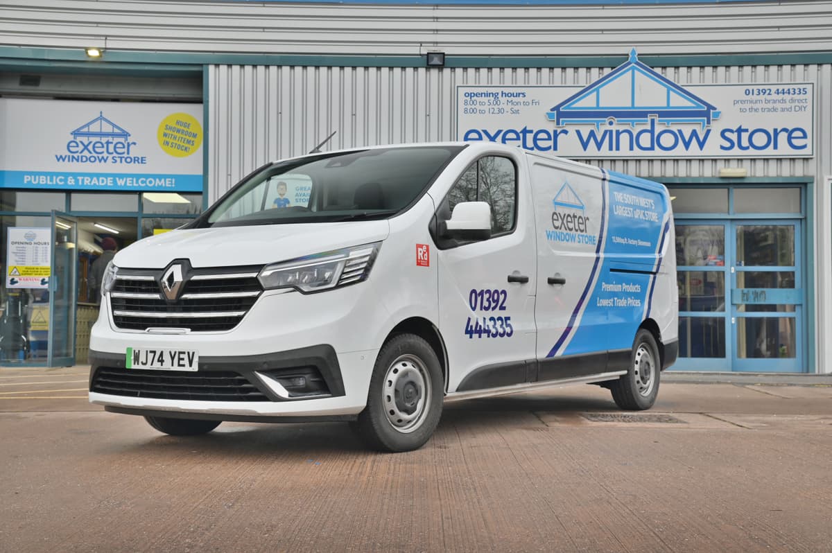 Devon-based uPVC superstore, Exeter Window Store, has taken delivery of its first-ever electric van, a Renault Trucks E-Tech Trafic Red EDITION