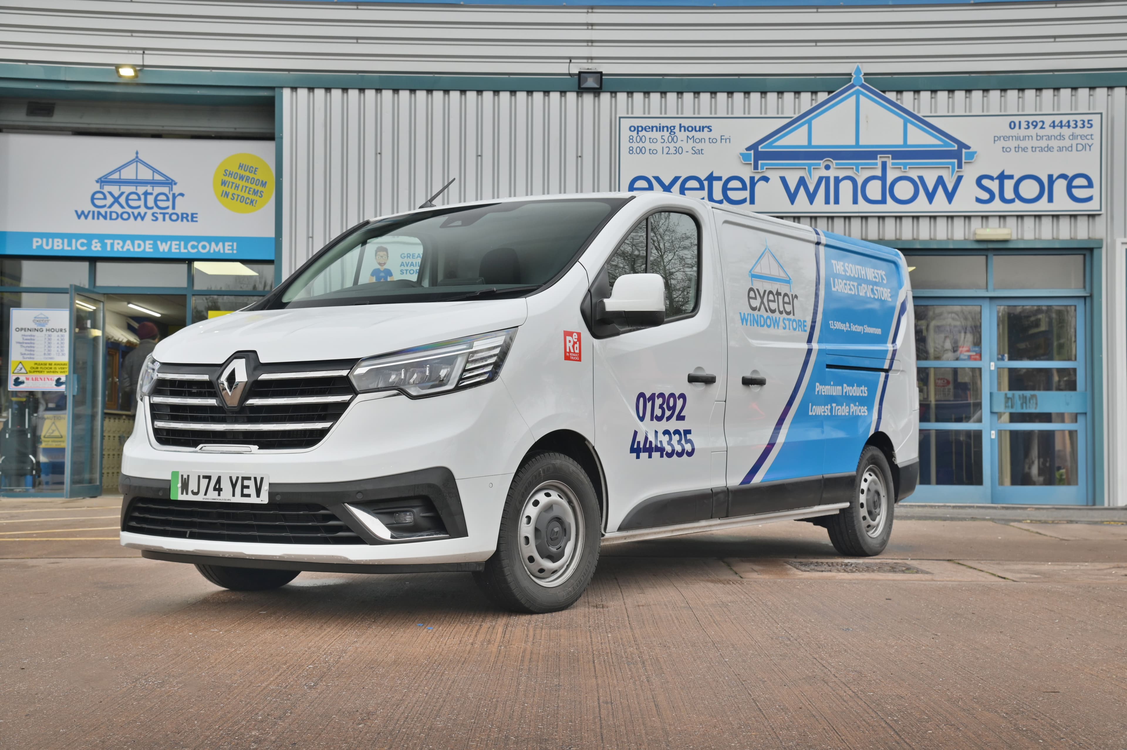 Devon-based uPVC superstore, Exeter Window Store, has taken delivery of its first-ever electric van, a Renault Trucks E-Tech Trafic Red EDITION