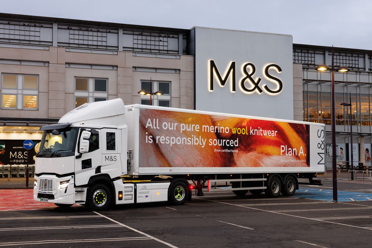 M&S has added five zero emission battery electric heavy goods vehicles (HGVs) to its Clothing & Home fleet, as part of its Plan A roadmap to Net Zero by 2040